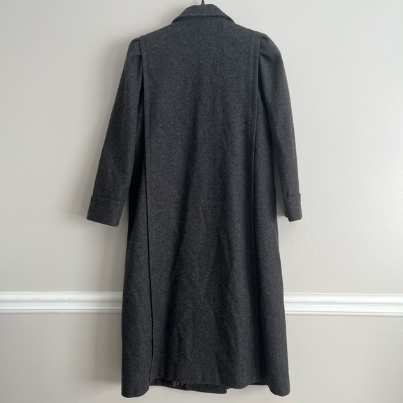 π§₯ JOFELD Wool Blend Long Coat Double Breasted Gray Winter Trench Jacket M - Picture 2 of 9